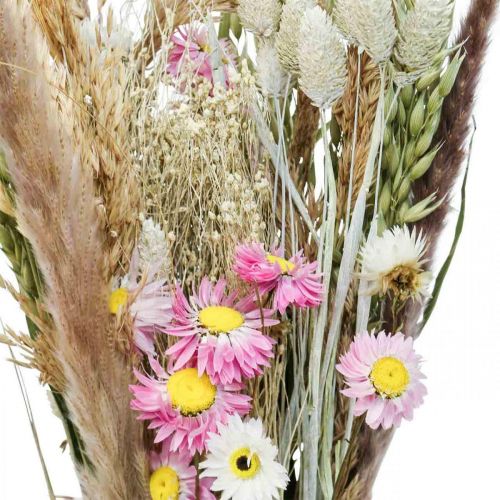 Product Bouquet of dried flowers grass Phalaris straw flowers pink 60cm 110g