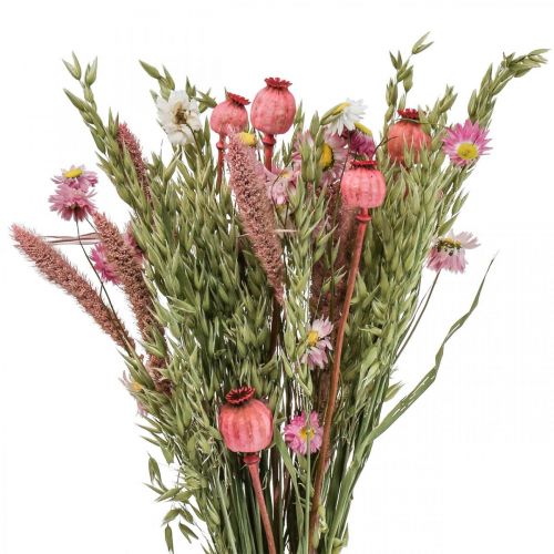 Product Dried Flower Bouquet Meadow Flowers Pink H50cm 140g