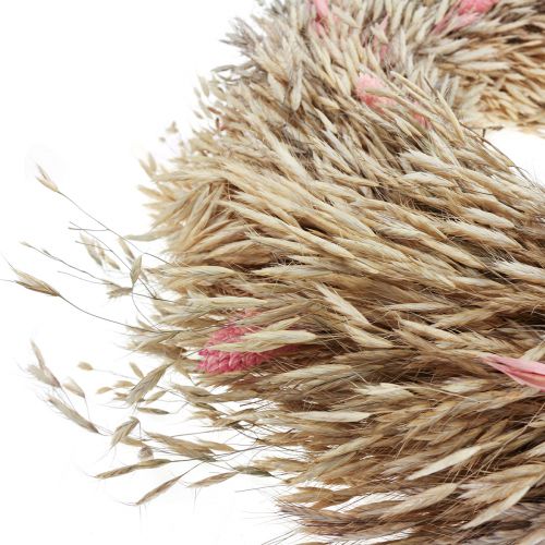 Floristik24 Dry wreath oat phalaris wreath natural pink Ø44cm