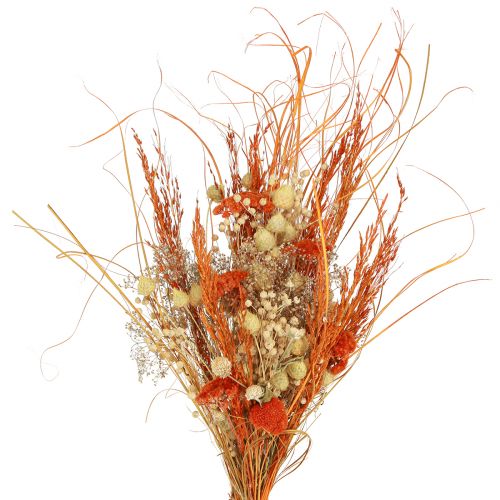 Product Dried Bouquet Thistle Yarrow Orange Bleached 55cm 150g
