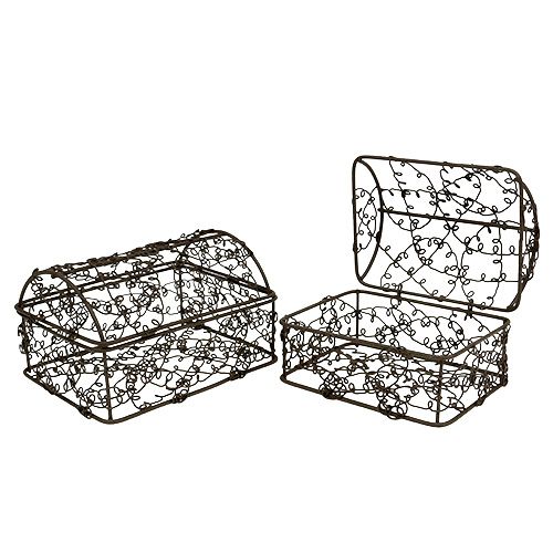 Floristik24 Wire chest 7,5cm x 10cm / 9cm x 12cm Brown set of 2