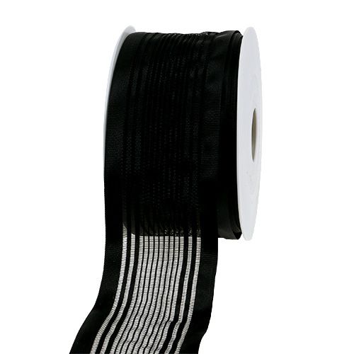 Floristik24 Tulle ribbon, black mourning ribbon 50mm