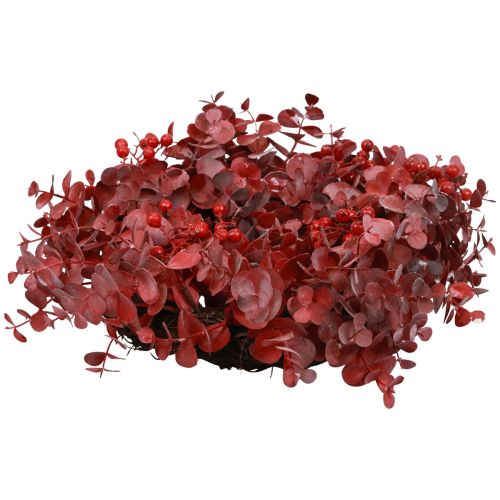 Product Door wreath eucalyptus eucalyptus wreath artificial red Ø40cm