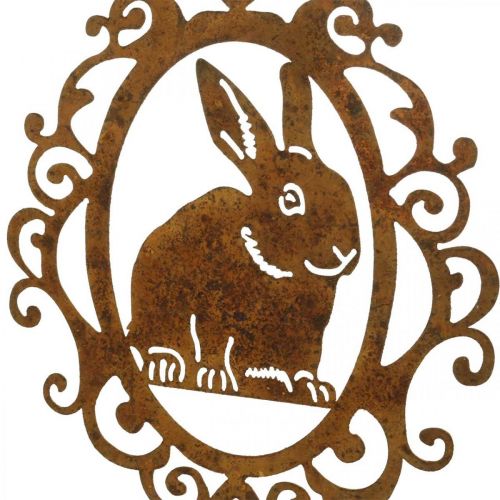 Product Bunny for hanging patina Easter decoration metal Easter bunny H20cm