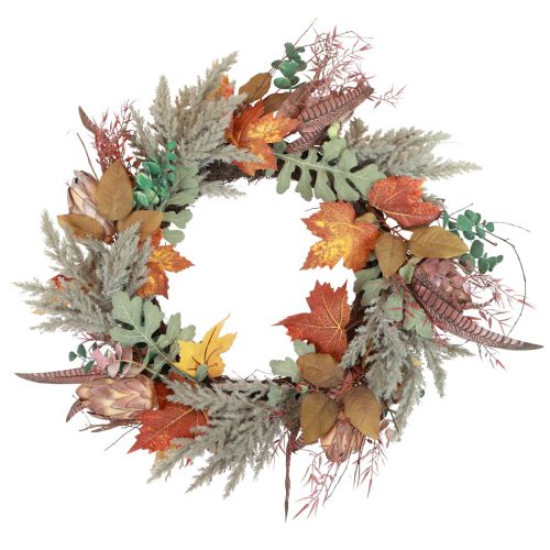 Door wreath Protea Artificial wreath with autumn leaves Ø55cm
