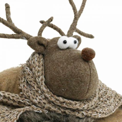 Product Door stopper reindeer with scarf advent decoration brown H19cm