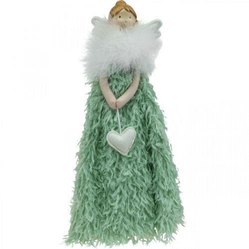 Floristik24 Doorstop Christmas Angel Angel Figure Green H38cm