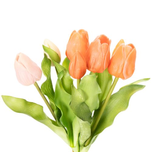 Floristik24 Artificial tulips for spring decoration, living room and kitchen, with lifelike appearance, 30cm, 7 pieces