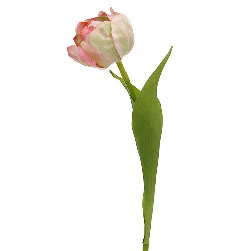 Floristik24 Tulip pink, green 37cm 6pcs