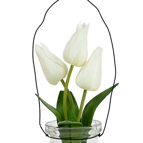 Product Tulip white in glass H21cm 1pc