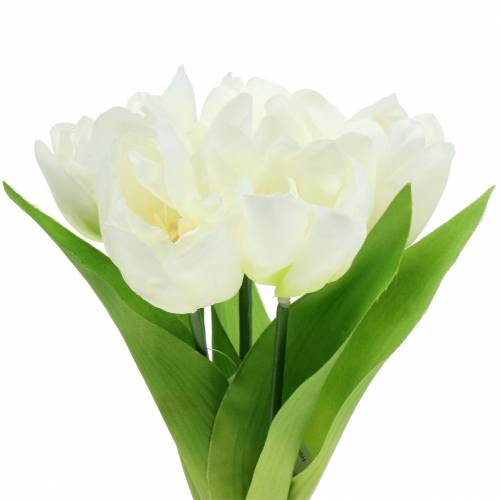 Floristik24 Spring decoration tulips in a bunch white 26.5cm 5pcs