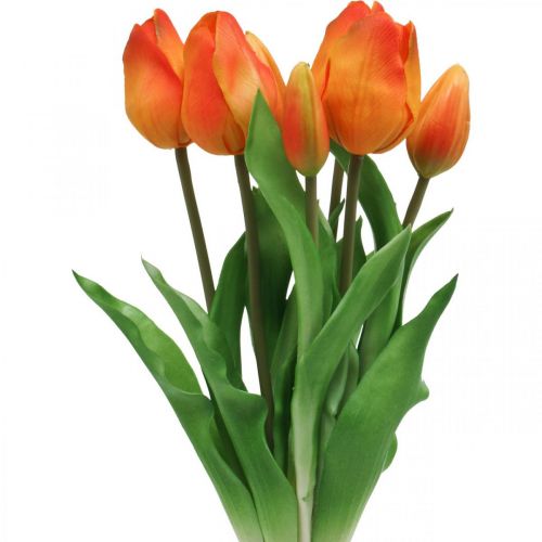 Floristik24 Artificial tulip orange artificial flower bouquet 38cm 7pcs