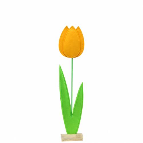 Felt flower tulip yellow H68cm