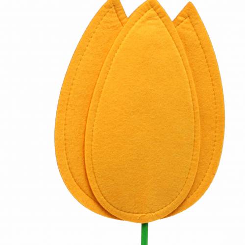 Floristik24 Felt flower tulip yellow summer decoration H88cm