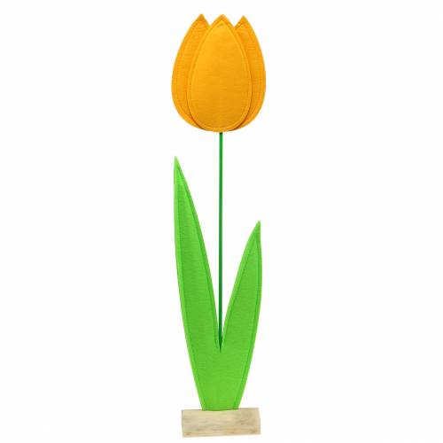 Floristik24 Felt flower tulip yellow summer decoration H88cm