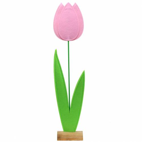 Floristik24 Felt flower tulip pink shop window decoration H88cm