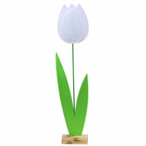 Floristik24 Felt flower tulip white H88cm