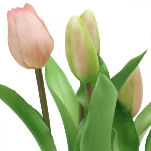 Product Tulip pink, green in a pot Artificial potted plant decorative tulip H23cm