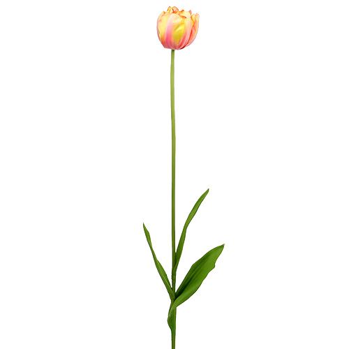 Floristik24 Tulips Pink-Yellow 86cm 3pcs