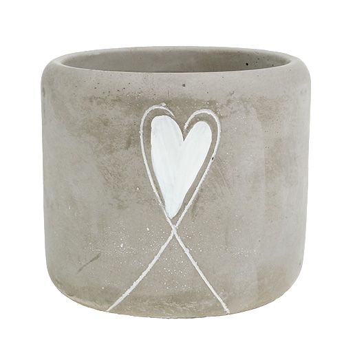 Floristik24 Concrete pot with heart Ø11cm H10cm 5pcs