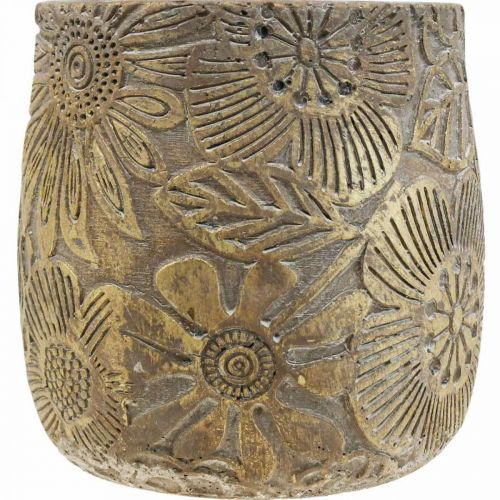 Floristik24 Planter gold flowers ceramic flower pot Ø17cm H19cm