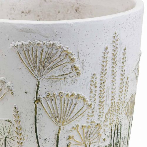 Product Planter Large Flower Pot Ceramic White Gold Ø20.5cm H20cm