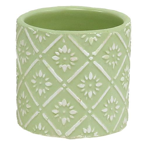 Floristik24 Planter light green with pattern Ø7cm H6,5cm 6pcs