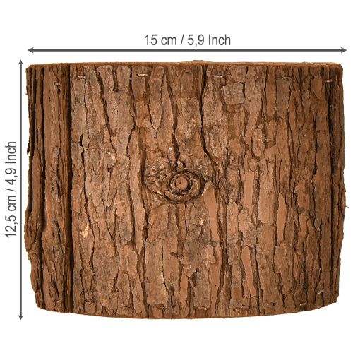 Product Plant pot wooden round plant pot pine bark Ø15cm H12.5cm