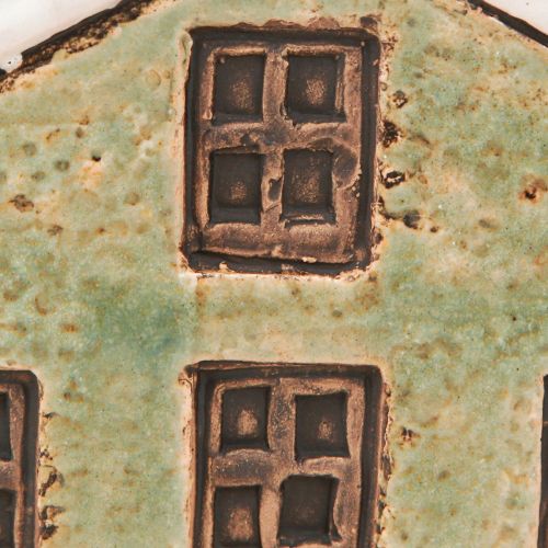 Product Planter Ceramic House Christmas Mint White 10×10×12cm