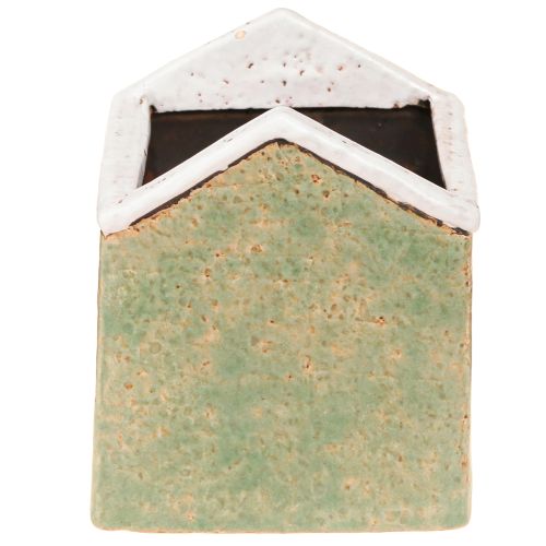 Product Planter Ceramic House Advent Mint White 10×10×12cm
