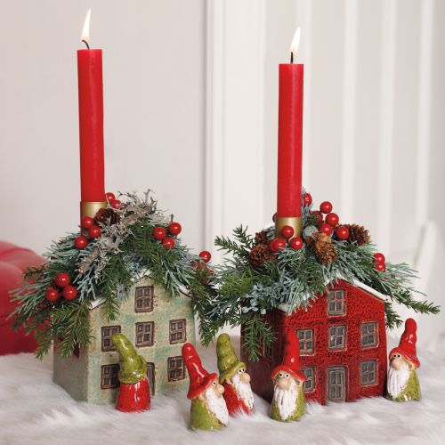 Planter Ceramic House Advent Mint White 10×10×12cm