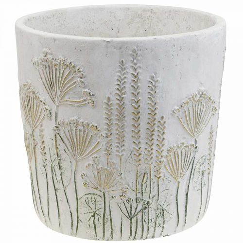 Floristik24 Planter Ceramic White Gold Flower Pot Ø17.5cm H16.5cm