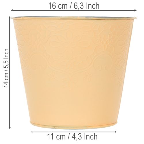 Product Metal planter, pastel orange, Ø16cm H14cm
