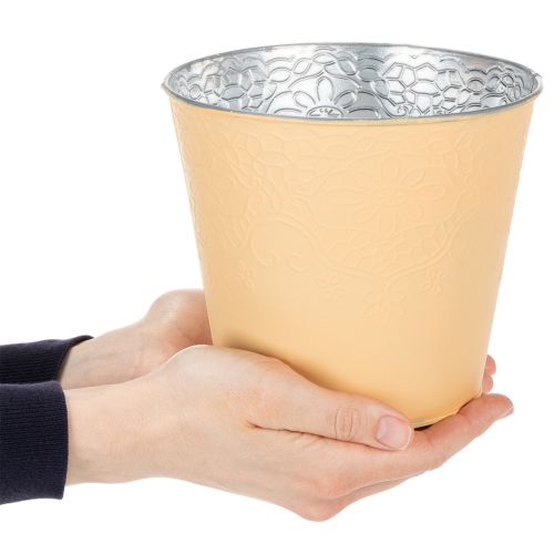 Product Metal planter, pastel orange, Ø16cm H14cm
