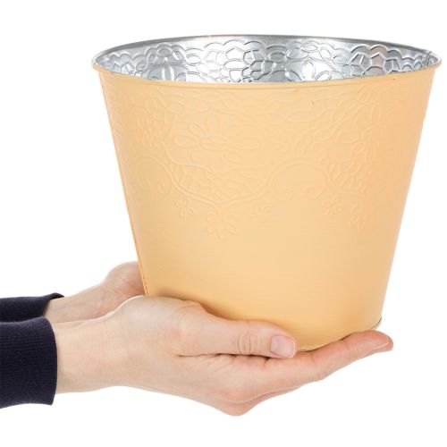 Product Metal planter, pastel orange, Ø20cm H16cm