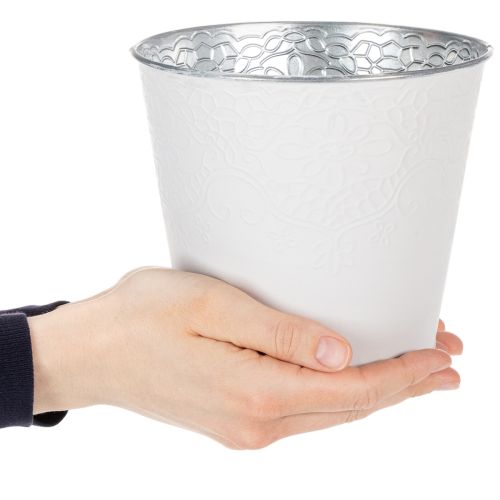 Product Metal planter, pastel white, Ø16cm H14cm