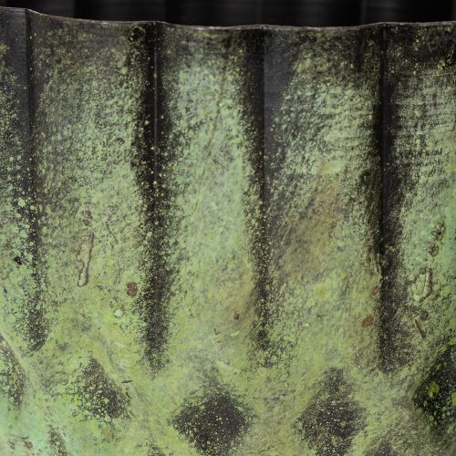 Product Vintage metal flower pot, green, Ø14/12cm, set of 2