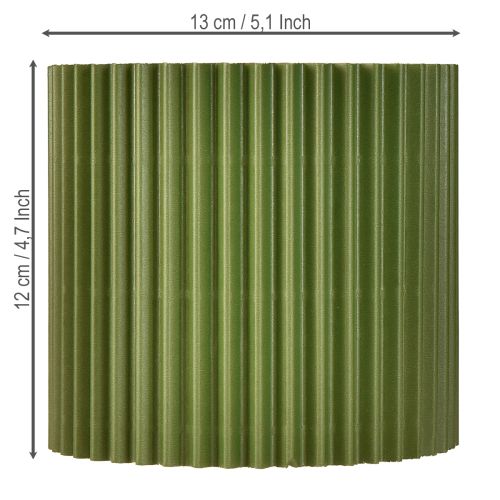 Product Paper Plant Pot Grooved Dark Green Ø13cm H12cm 4 pcs