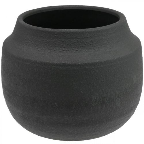 Planter black ceramic flower pot Ø27cm H23cm