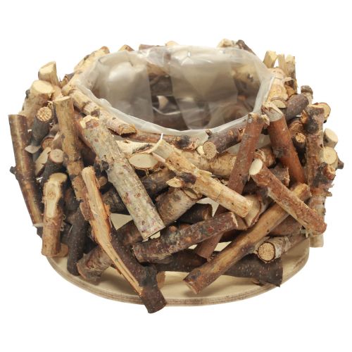 Floristik24 Planter wood flower pot wood plant pot nature Ø23cm H13cm