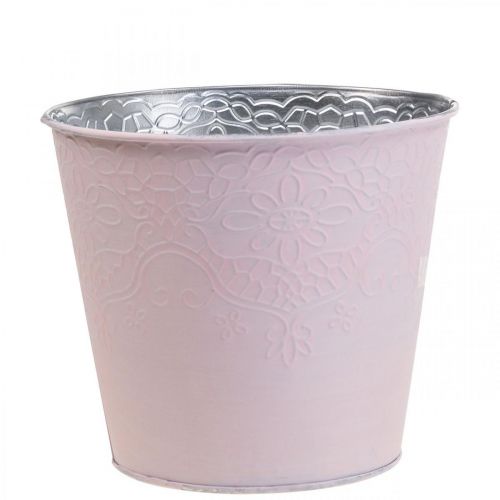 Floristik24 Planter metal flower planter pastel pink Ø16cm H14cm