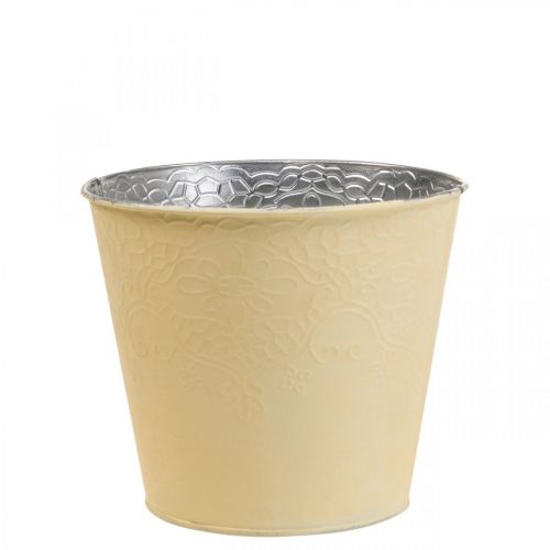 Planter metal flower planter pastel yellow Ø13.5cm H12.5cm