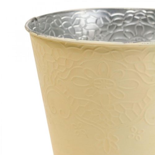 Product Flower pot metal flower pot pastel yellow Ø12cm