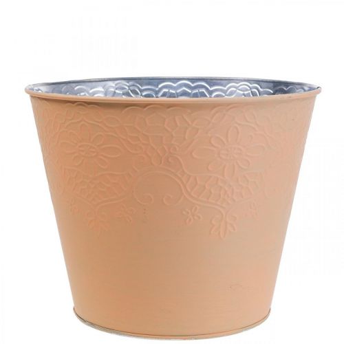 Floristik24 Planter metal flower planter pastel orange Ø16cm H14cm