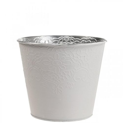 Floristik24 Flower pot metal flower pot pastel white Ø12cm