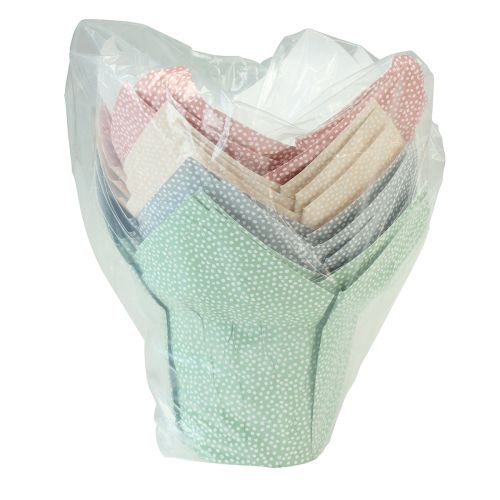 Product Planter Paper Dotted Gift Packaging Flowers Ø7cm H14cm 12 pcs