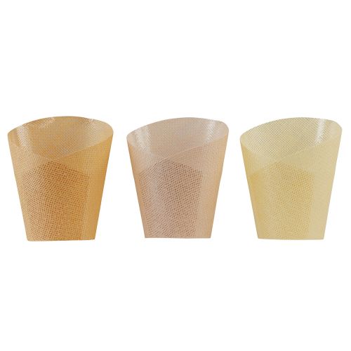 Floristik24 Planter paper woven vanilla, orange, pink Ø7cm H13cm 12 pcs