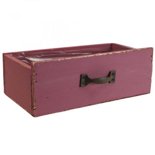 Floristik24 Planter drawer wood deco purple 25×13×9cm