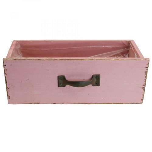 Floristik24 Planter drawer wooden planter pink 25×13×9cm
