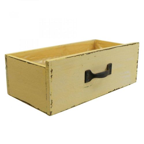 Floristik24 Cachepot plant drawer plant box wood yellow 25×13×9cm